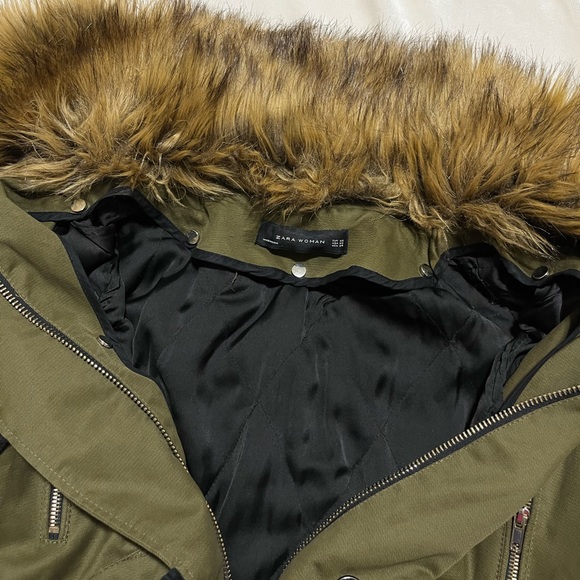 zara faux fur lined winter parka - Picture 3 of 14